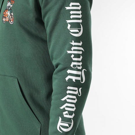 Teddy Yacht Club - Sudadera con capucha y cremallera Essentials Art Series Naranja Verde