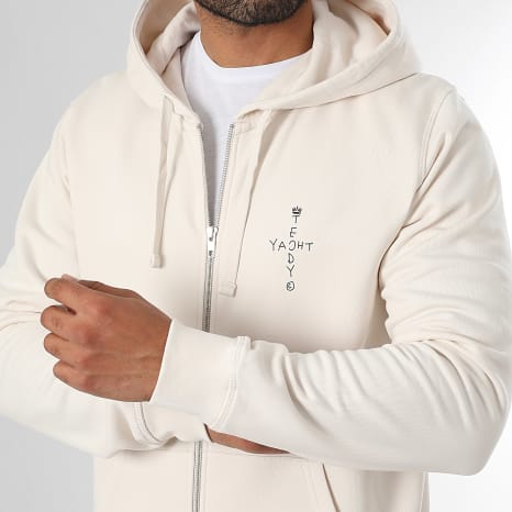 Teddy Yacht Club - Sudadera con capucha y cremallera Art Series Luxury Beige