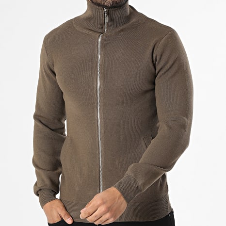 Classic Series - Chaleco Cuello Alto Con Cremallera 903 Marrón