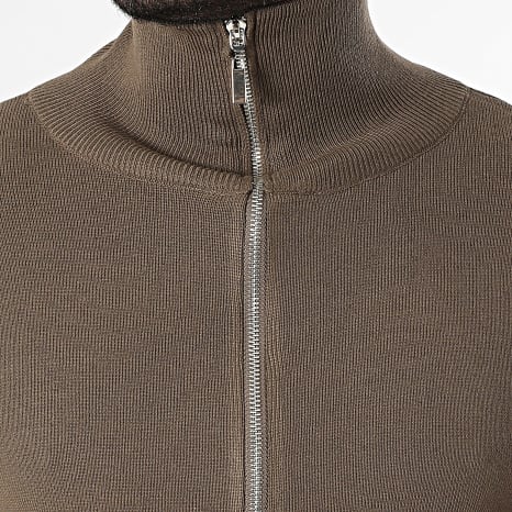 Classic Series - Chaleco Cuello Alto Con Cremallera 903 Marrón
