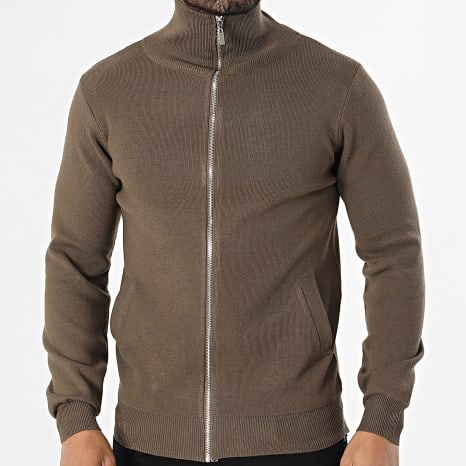 Classic Series - Chaleco Cuello Alto Con Cremallera 903 Marrón