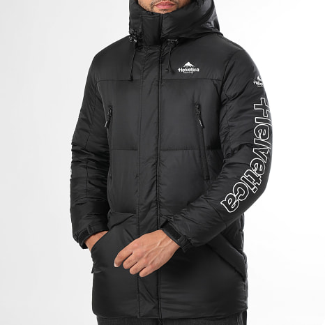 Helvetica - Himalaya Black Hooded Puffer Jacket