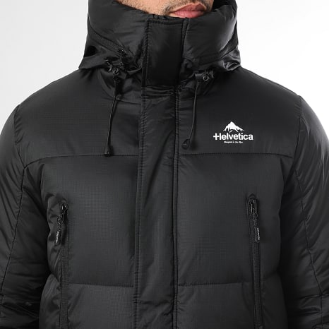 Helvetica - Himalaya Black Hooded Puffer Jacket