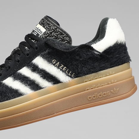 Adidas Originals - Zapatillas Mujer Gazelle Bold W JS3907 Core Black Cream White Gold Metallic