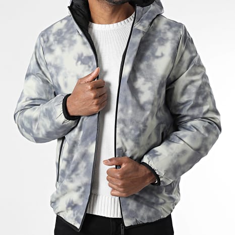 Fins de Séries - Parka con Capucha 12 Gris Antracita Verde Claro