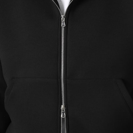 LBO - Sudadera con capucha y cremallera efecto neopreno 2377 Negro