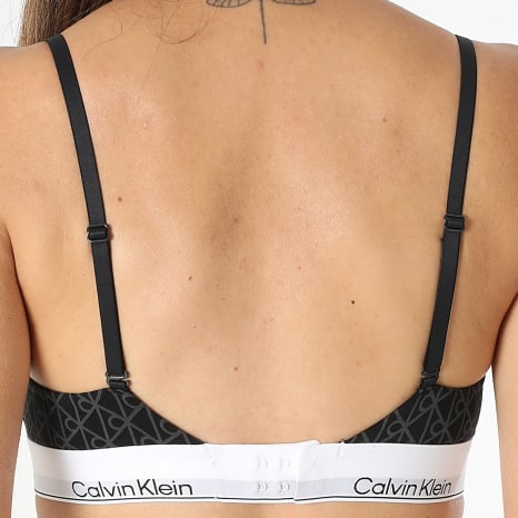 Calvin Klein - Sujetador Mujer Ligeramente Acolchado Triángulo QF8498 Negro Gris Antracita