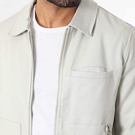 Frilivin - Conjunto chaqueta con cremallera y pantalón C49 Beige
