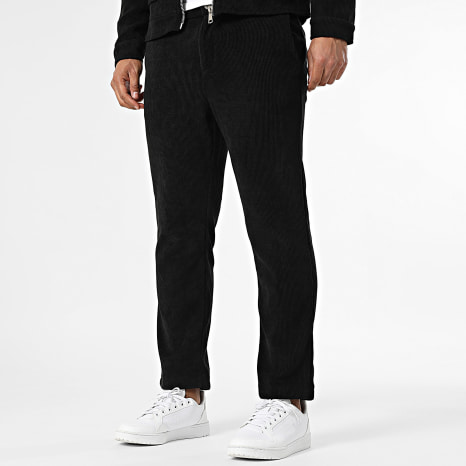 Frilivin - Conjunto Chaqueta con cremallera y Pantalón de Pana K58 Negra