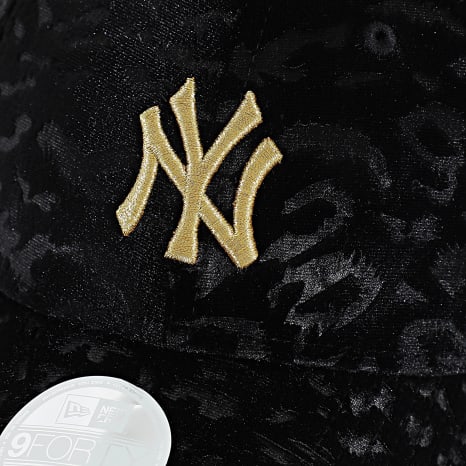 New Era - Casquette Femme Leopard Velours 9Forty NY 60758950 Noir Doré