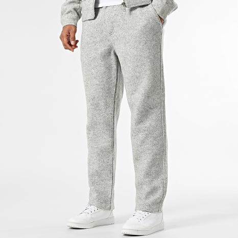 Frilivin - Conjunto Chaqueta con Cremallera y Pantalón 161 Gris Claro Jaspeado