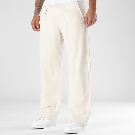 LBO - Pantalon Habillé Large A Plis 2324 Beige Clair