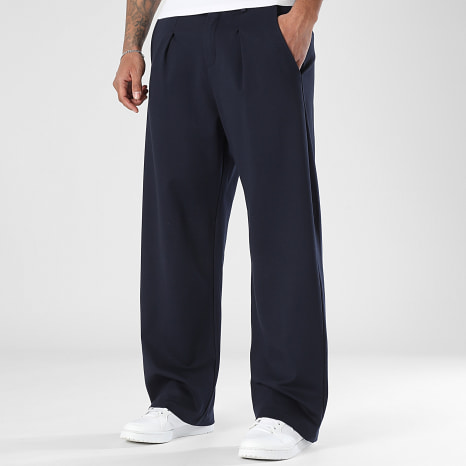 LBO - Pantalón Vestir Ancho Con Pliegues 2379 Azul Marino