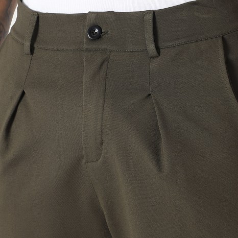 LBO - Pantalón Vestir Ancho Con Pliegues 2380 Verde Kaki