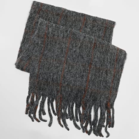 Fins de Séries - Bufanda a cuadros 214 Gris Jaspeado Camel