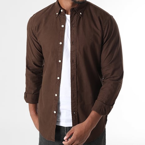 Polo Ralph Lauren - Camisa de mangas largas Slim Fit Original Player Marrón