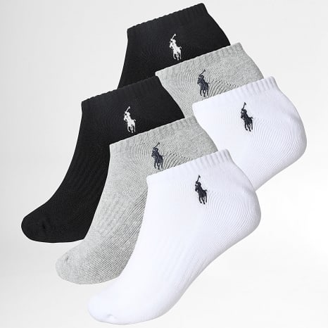 Polo Ralph Lauren - Pack van 6 Paar Sokken Original Player Wit Grijs Zwart