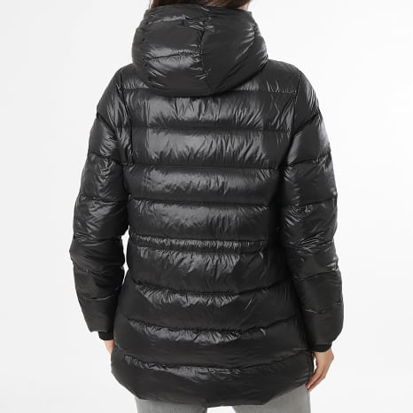 Tommy Hilfiger - Doudoune Capuche Femme Gloss Down Waist 7355 Noir