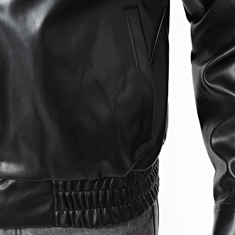 Ikao - Chaqueta con cierre zippé efecto piel 722 Negro