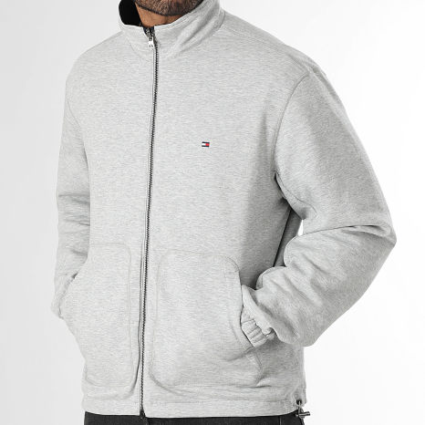 Tommy Hilfiger - Veste Zippée Réversible 1862 Bleu Marine Gris Chiné