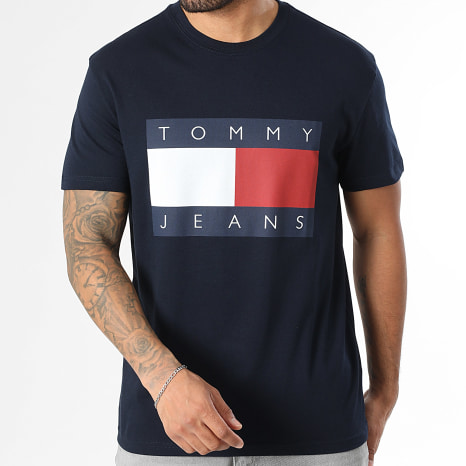Tommy Jeans - Tee Shirt Regular Fit Big Flag 2645 Bleu Marine