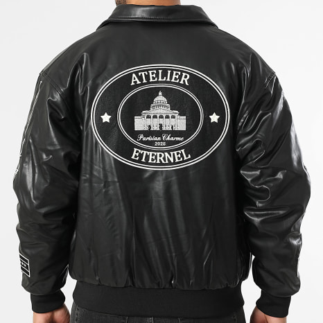 Ikao - Chaqueta con cremallera efecto piel SLI Negra