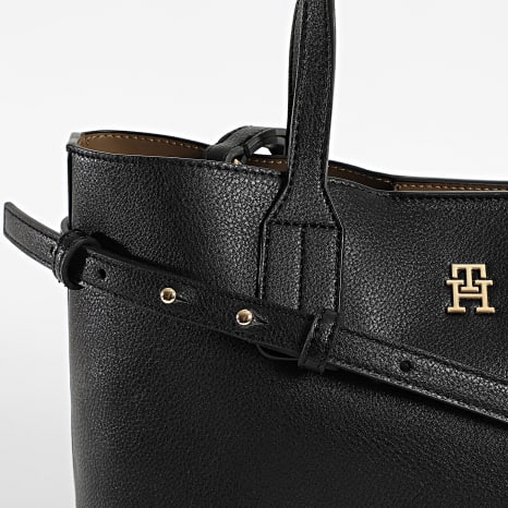 Tommy Hilfiger - Bolso De Mano Mujer Icon Mini Tote 8233 Negro Dorado