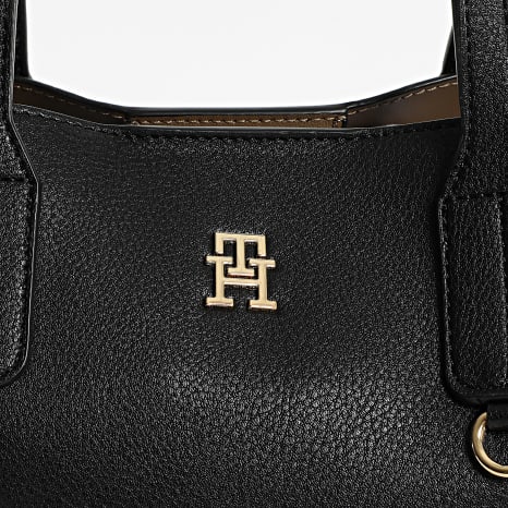 Tommy Hilfiger - Bolso De Mano Mujer Icon Mini Tote 8233 Negro Dorado