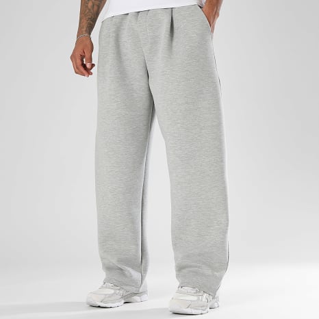 LBO - Pantalón Jogging Ancho con Pliegues y Efecto Neopreno 2403 Gris Jaspe