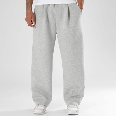 LBO - Pantalón Jogging Ancho con Pliegues y Efecto Neopreno 2403 Gris Jaspe