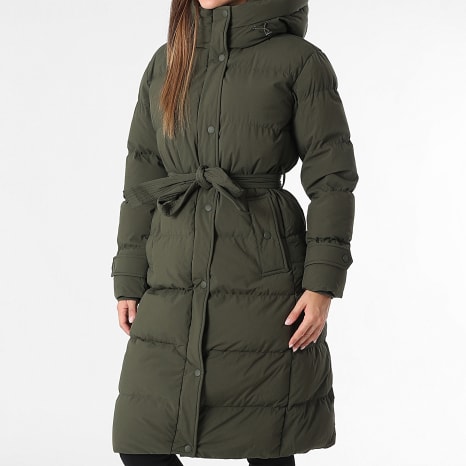 Classic Series - Plumífero largo con capucha Mujer 563 Verde Kaki