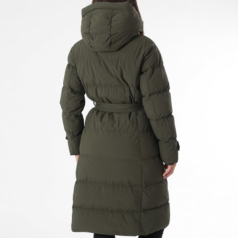 Classic Series - Plumífero largo con capucha Mujer 563 Verde Kaki
