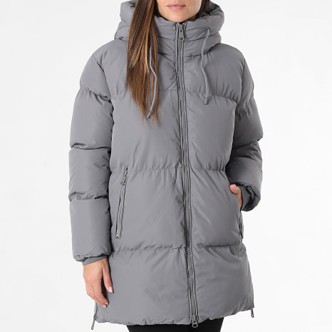 Classic Series - Plumífero Largo Capucha Mujer 556 Gris