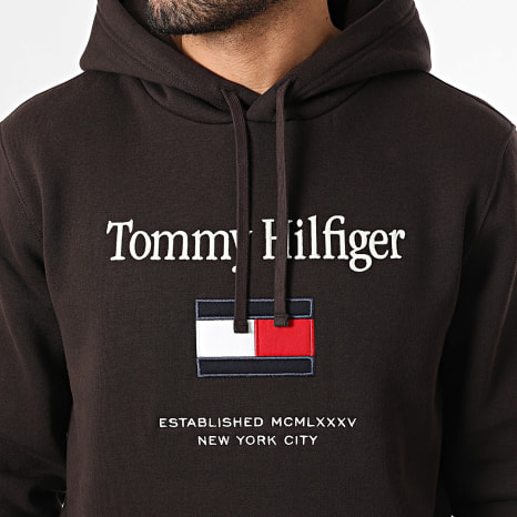 Tommy Hilfiger - Sweat Capuche Embroidery Flag 2735 Marron