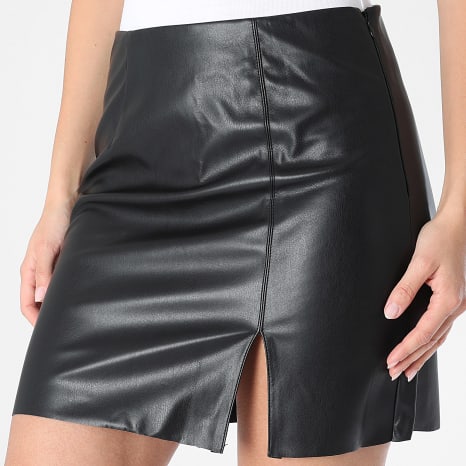 Only - Falda Imitación Cuero Mujer Blair Negro