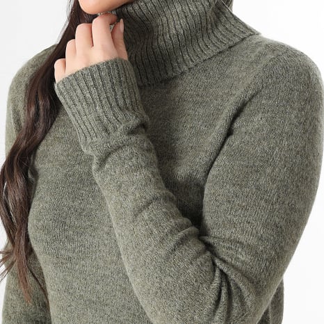 Only - Dress Sweater Woman Roll Neck Elanor Khaki Green
