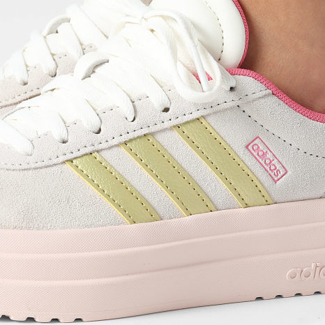 Adidas Performance - Zapatillas Mujer VL Court Bold J JP9346 Blanco Oro Metálico Rosa Fusión