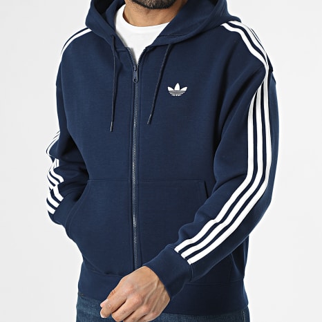 Adidas Originals - Sudadera con Capucha con Cierre a Bandas Spacer KD4086 Azul Marino