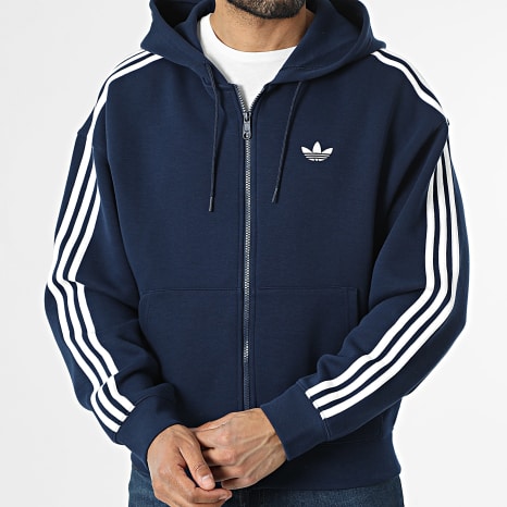 Adidas Originals - Sudadera con Capucha con Cierre a Bandas Spacer KD4086 Azul Marino