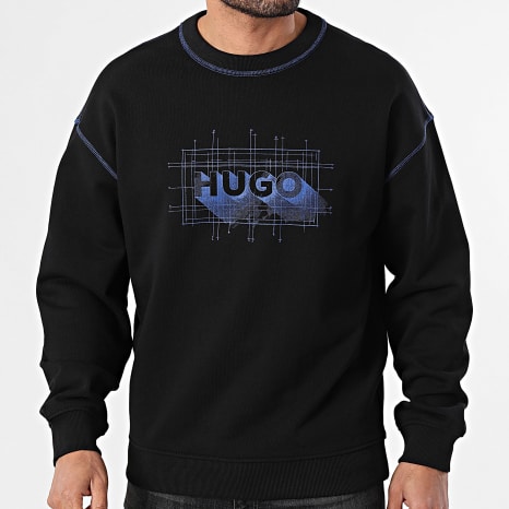 Hugo Blue - Sweat Crewneck Nothalic 50553505 Noir Bleu Roi