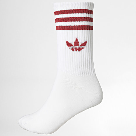 Adidas Originals - Pack van 3 Paren Sokken 3 Stripes Crew KT1690 Wit Rood Blauw Groen