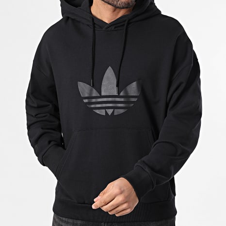 Adidas Originals - Sudadera con capucha oversize grande Trefoil KE0872 Negro