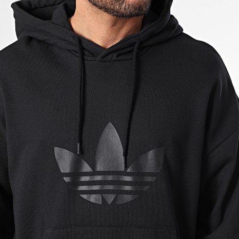 Adidas Originals - Sudadera con capucha oversize grande Trefoil KE0872 Negro