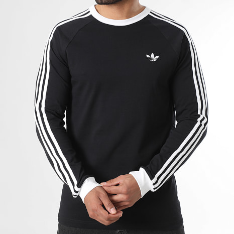 Adidas Originals - Camiseta de Manga Larga A Rayas 3 Stripes KE3546 Negro Blanco
