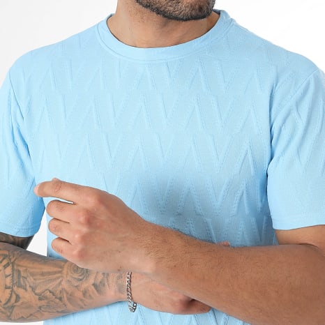 LBO - Ensemble Tee Shirt Et Short Jogging 0384 Bleu Clair