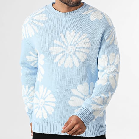 Frilivin - Jersey 541 Azul Claro Blanco Floral