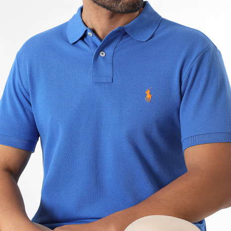 Polo Ralph Lauren - Polo Manches Courtes Slim Original Player Bleu Roi