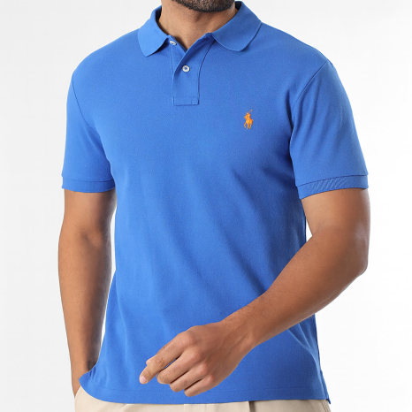 Polo Ralph Lauren - Polo Manches Courtes Slim Original Player Bleu Roi