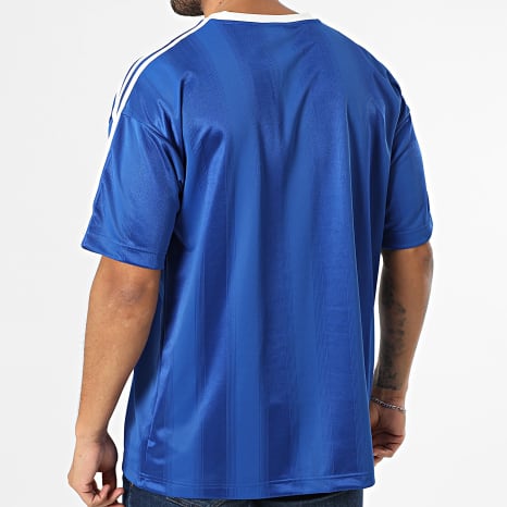 Adidas Originals - Tee Shirt A Bandes Jacquard Jersey KD5828 Bleu Roi Blanc