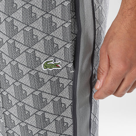 Lacoste - Pantalon Jogging A Bandes Logo Brodé Crocodile The Blend Gris
